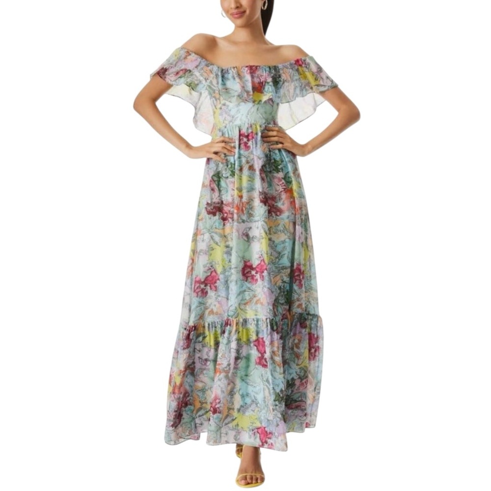 NWT Alice + Olivia Silk Lola Schnabel Lola Dream Dress Size 4 - Picture 4 of 12